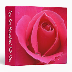 Rose Binder Hot Pink Rose School Binder