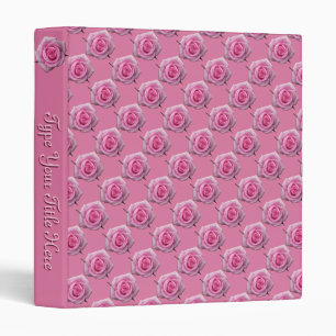 Rose Binder Personalized Pink Rose School Binder