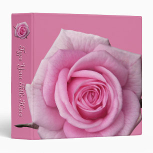 Rose Binder Personalized Pink Rose School Binder