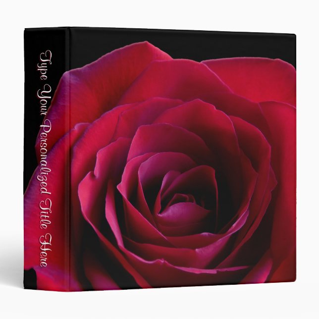 Rose Binder Personalized Red Rose Photo Album (Front/Spine)