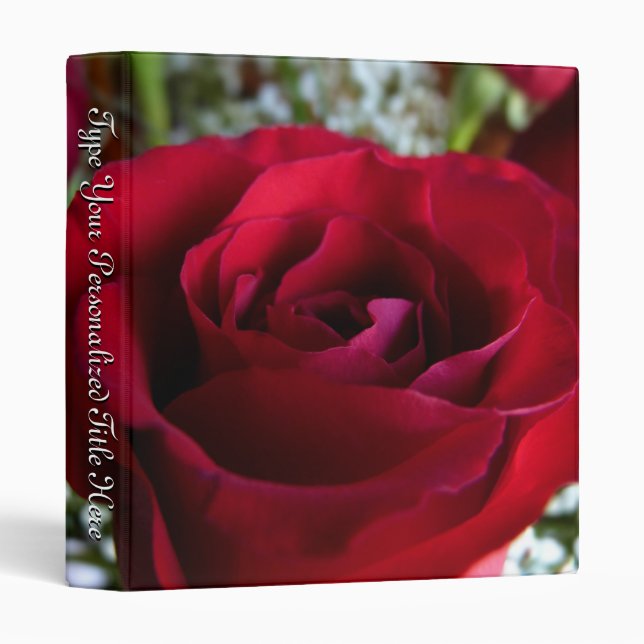 Rose Binder Personalized Red Rose Photo Album (Front/Spine)