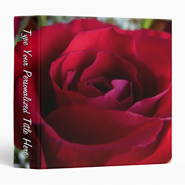 Rose Binder Personalized Red Rose Photo Album (Front/Spine)