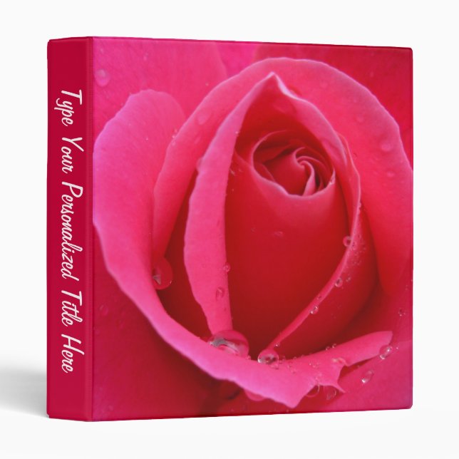 Rose Binder Personalized Red Rose Photo Albums (Front/Spine)
