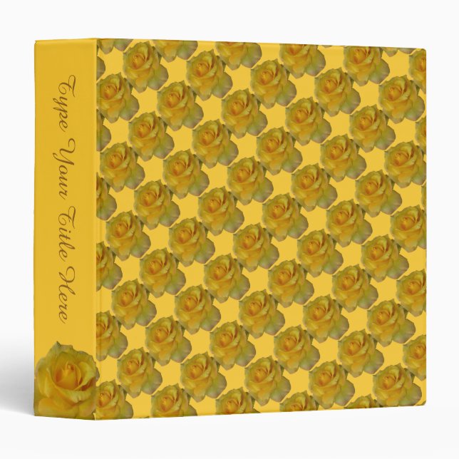 Rose Binder Personalized Yellow Rose Photo Album (Front/Spine)