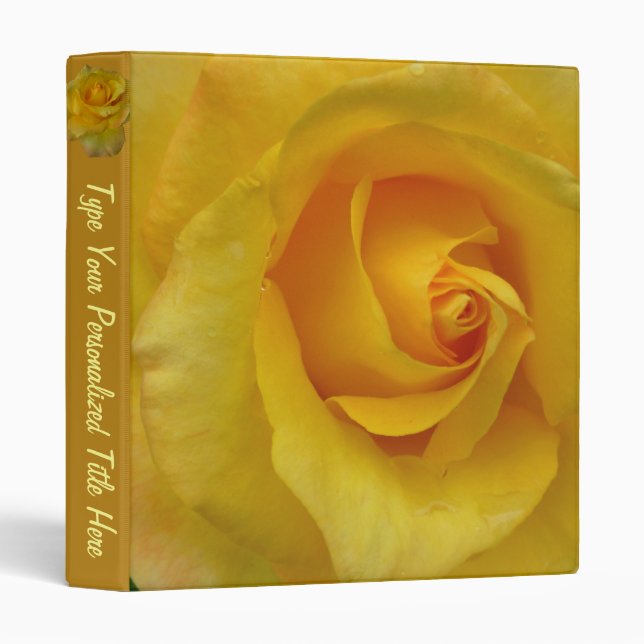 Rose Binder Yellow Rose Photo Album Binder Custo (Front/Spine)