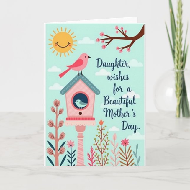 Rose Bird Family Mothers Day Card (Front)