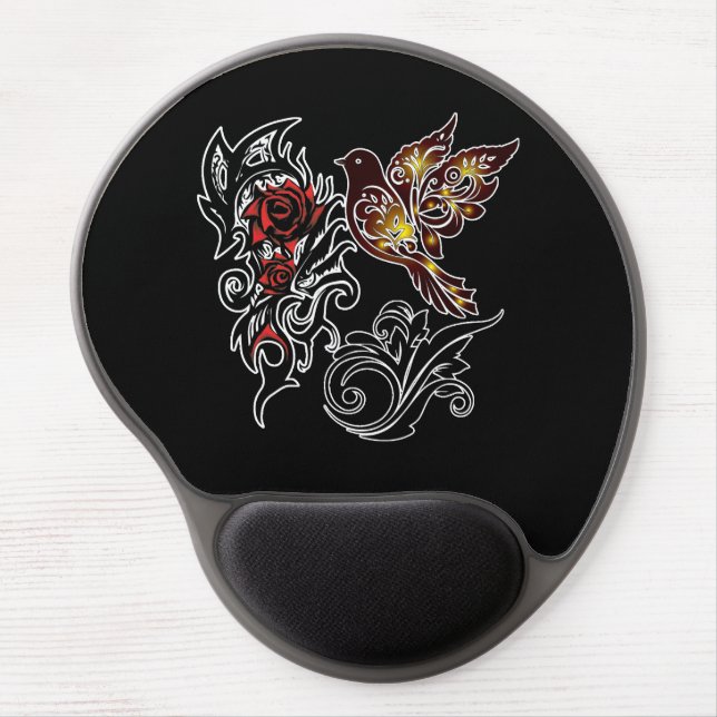 Rose & Bird Mouse Pad (Front)