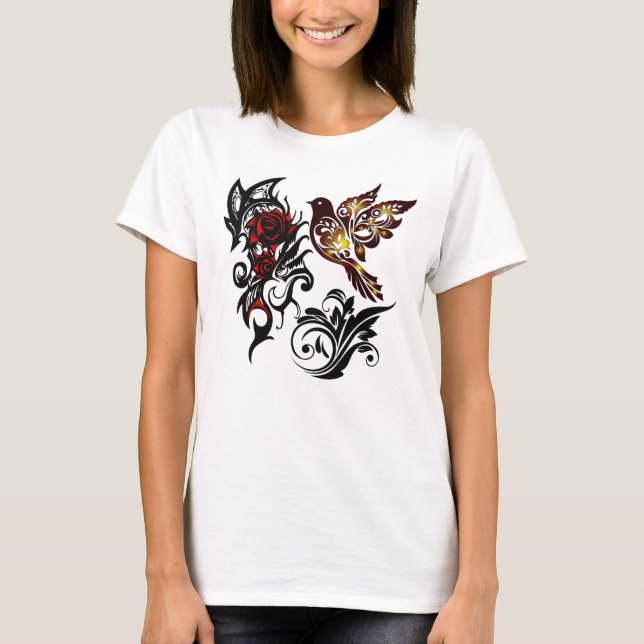 Rose & Bird Women Shirt (Front)