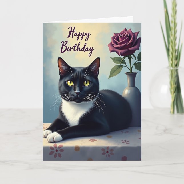 Rose Birthday Greeting Card (Front)