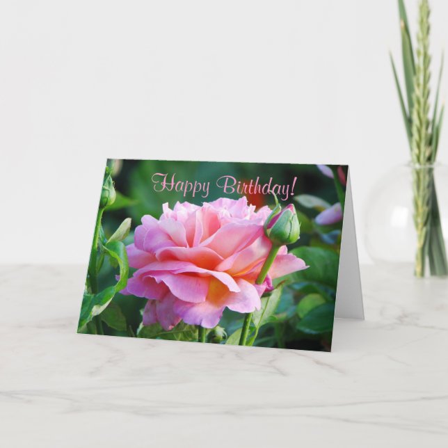Rose Birthday Greeting Card (Front)