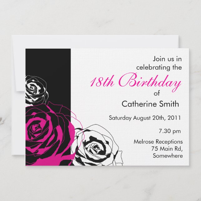 Rose Birthday Invitation (Front)