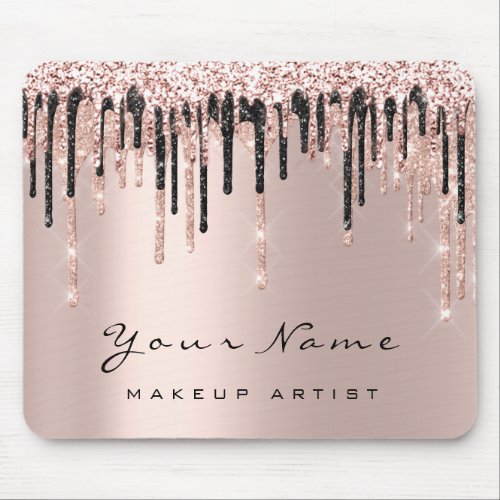 Rose Black Blush Glitter Name Makeup Wax Lashes Mouse Pad