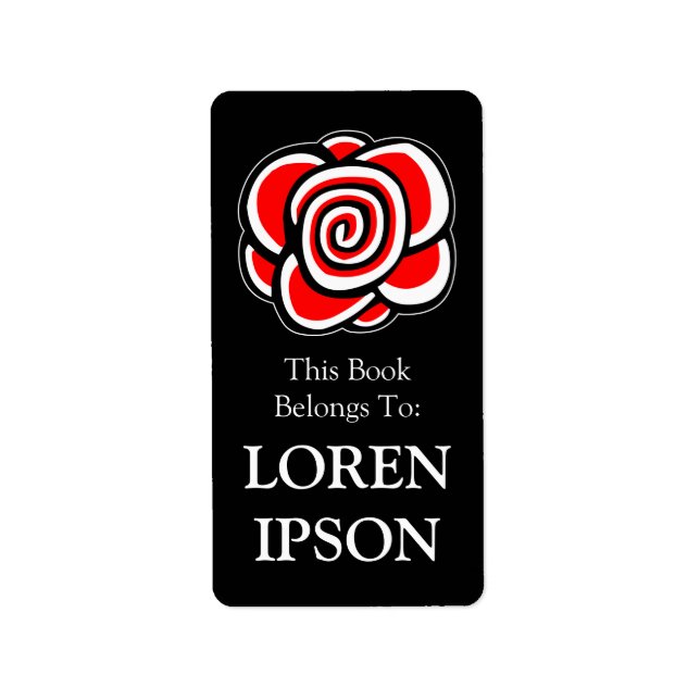 Rose - Black Bookplate (Front)