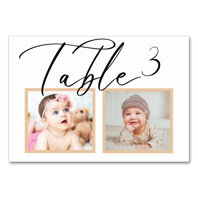 Rose black Elegant Wedding Photo Table Number  (Back)