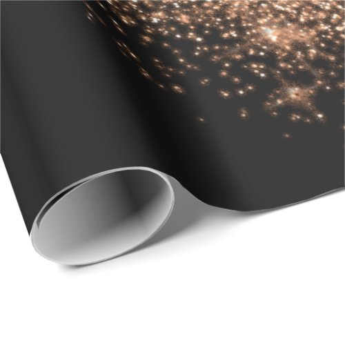 Rose Black Makeup Confetti Glitter Beauty Copper Wrapping Paper