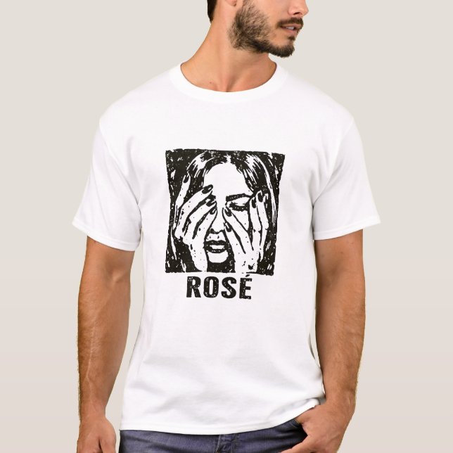 ROSÉ BLACKPINK – Dark Aesthetic Linocut Art T-Shirt (Front)
