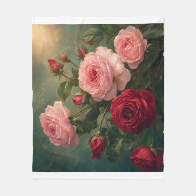 Rose blancket fleece blanket (Front)