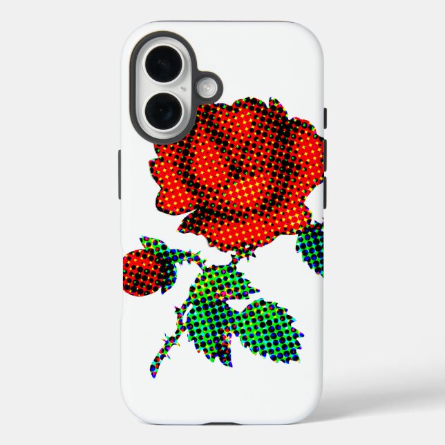 Rose Bloom Halftone Fine Art Case-Mate iPhone Case (Back)