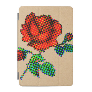 Rose Bloom Halftone on Brown Paper Fine Art iPad Mini Cover