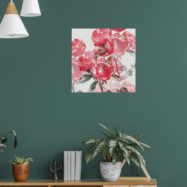 Rose Bloom Illusion Art Poster (Living Room 1)
