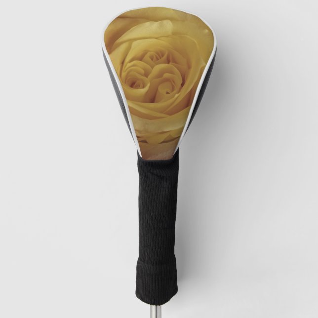 Rose Bloom Photo Beautiful Light Yellow Flower Golf Head Cover (Front)