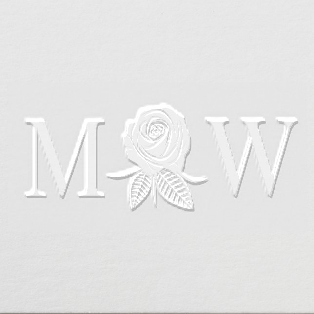Rose Bloom Silhouette 2 Initial Wedding Couple #2 Embosser (Design)