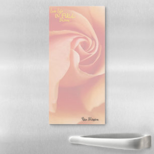 Rose Blossom / Apricot Peach / Close-Up Photo Magnetic Notepad