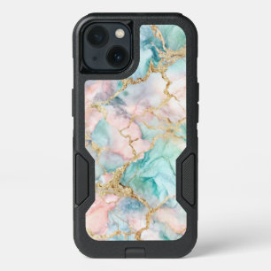 Rose Blue Gold Marble iPhone 13 Case