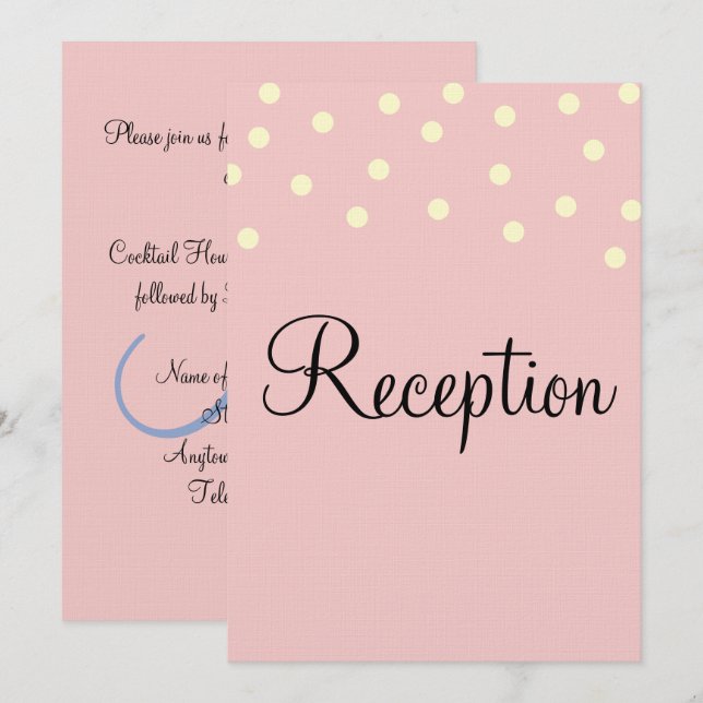 Rose Blue Monogram Reception Invitation (Front/Back)