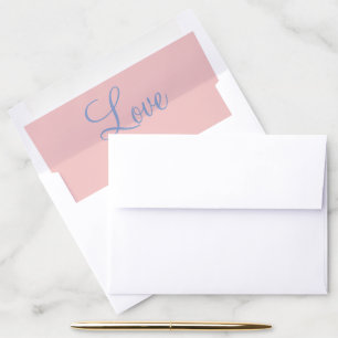 Rose Blue Pastel Wedding Love Envelope Liner
