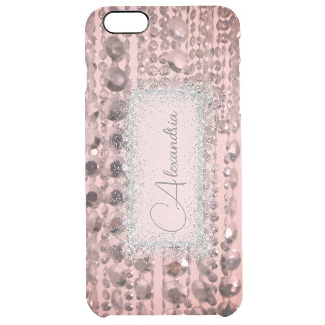  Rose Blush  Beads Glitter Personalized      Uncommon iPhone Case (Back)