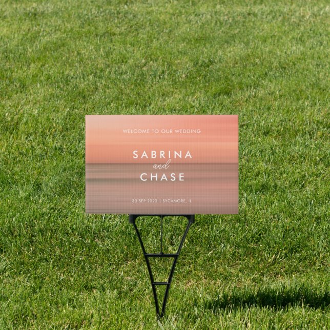 Rose Blush Classy Personalized Wedding Sign (Insitu)