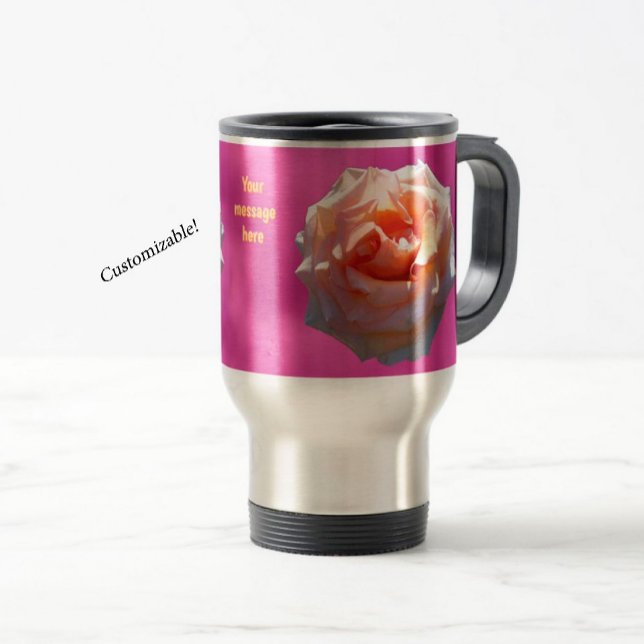 Rose Blush Customizable Travel Mug (Creator Uploaded)