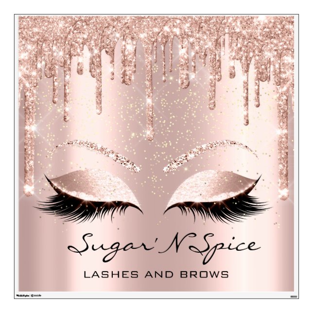 Rose Blush Eyes Makeup Lashes Brows Princess Wall Decal (Front)