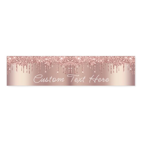Rose Blush Glitter Drips Custom Text Napkin Bands