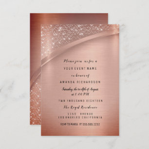Rose Blush Glitter Spark Birthday Party Invitation