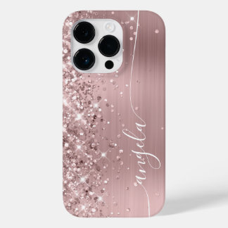Rose Blush Glittery Glam Signature Case-Mate iPhone 14 Pro Case