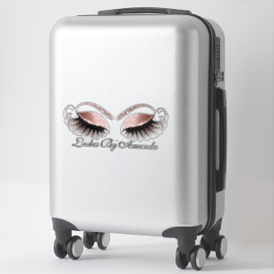 Rose Blush Makeup Artist Lashes Extension Name Sticker