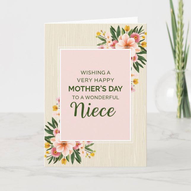 Rose Blush Mothers Day Greeting Card (Front)