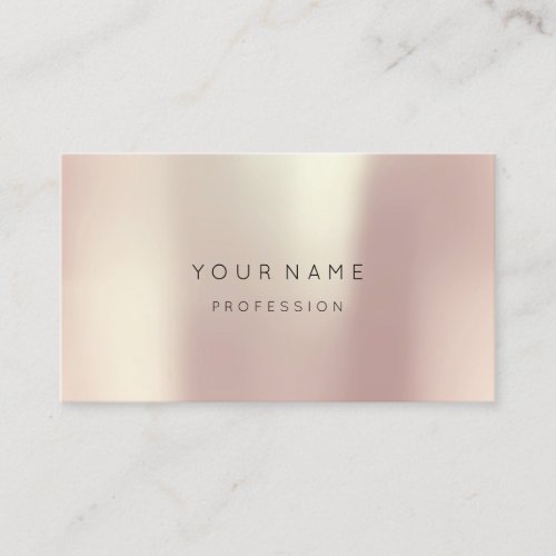 Rose Blush Pearly Abstract Minimal Silk Metal1 Business Card