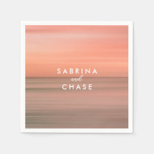 Rose Blush Personalized Wedding Napkins