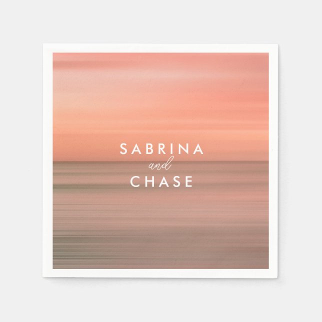 Rose Blush Personalized Wedding Napkins (Front)