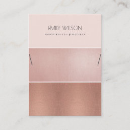 ROSE BLUSH PINK COPPER STRIPE NECKLACE DISPLAY BUSINESS CARD