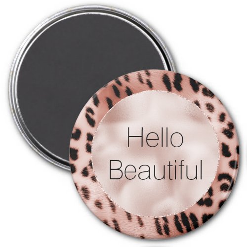 Rose Blush Pink Leopard Magnet