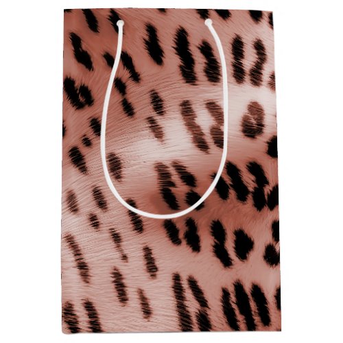 Rose Blush Pink Leopard Medium Gift Bag