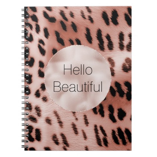 Rose Blush Pink Leopard Notebook