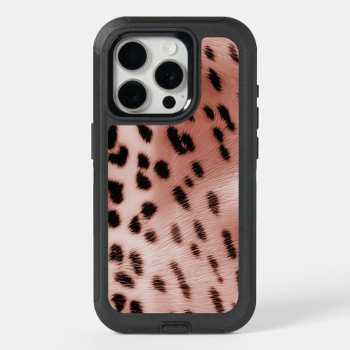 Rose Blush Pink Leopard iPhone 15 Pro Case