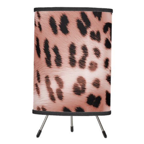 Rose Blush Pink Leopard Tripod Lamp