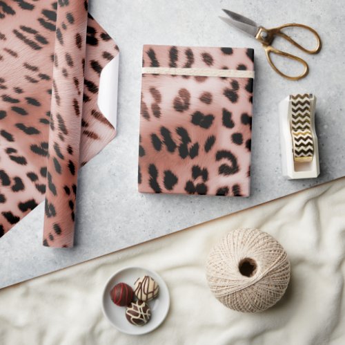 Rose Blush Pink Leopard Wrapping Paper