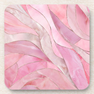 Rose Blush Pink - Mosaic Waves Beverage Coaster